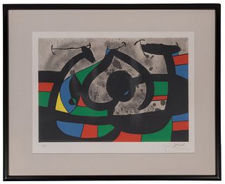 Joan Miro (Spanish, 1893-1983) 'Le Lezard aux Plumes D'Or: Plate X' Lithograph