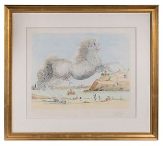 Salvador Dali (Spanish, 1940-1989) 'White Horse' Etching