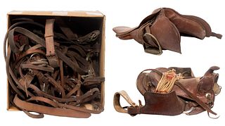 Leather Saddle and Tack Assortment