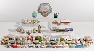 Sevres Porcelain and Limoges Enamel Trinket Box Assortment