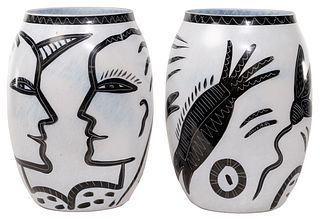 Kosta Boda 'Caramba' Art Glass Vases
