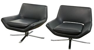 Camerich Leather and Chrome Armchairs