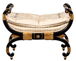 Baker Neoclassical Style Upholstered Bench