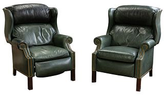 Hancock & Moore Upholstered Leather Reclining Chairs