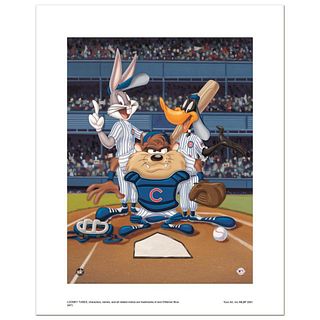 "At the Plate (Cubs)" Numbered Limited Edition Giclee from Warner Bros. with Certificate of Authenticity.