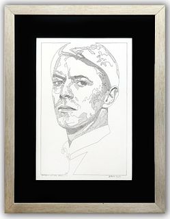 Guillaume Azoulay- Original Drawing on Paper "Portrait (Bowie)"