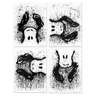 "Watchdogs 3-6-9-12 O'Clock" Matched Suite of Four Limited Edition Hand Pulled Original Lithographs by Renowned Charles Schulz Protege, Tom Everhart. 