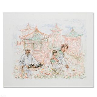 "Then and Now" Limited Edition Lithograph by Edna Hibel (1917-2014), Numbered and Hand Signed with Certificate of Authenticity.