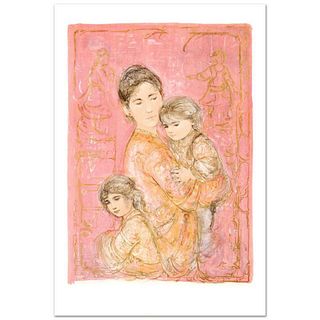 "Sonya and Family" Limited Edition Lithograph by Edna Hibel (1917-2014), Numbered and Hand Signed with Certificate of Authenticity.