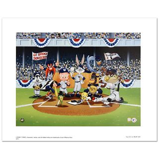 "Line Up At The Plate (Yankees)" is a Collectible Lithograph from Warner Bros. with Hologram Seal and Certificate of Authenticity.