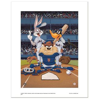 "At the Plate (Mets)" Numbered Limited Edition Giclee from Warner Bros. with Certificate of Authenticity.