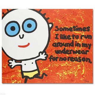 "Sometimes I Like to Run" Limited Edition Lithograph by Todd Goldman, Numbered and Hand Signed with Certificate of Authenticity.