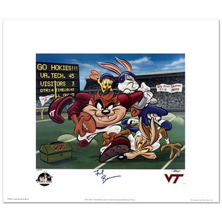 "Virginia Tech, Frank Beamer" Limited Edition Lithograph from Warner Bros., Numbered and Hand Signed by Virginia Tech Head Football Coach, Frank Beame