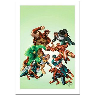 Stan Lee Signed, Marvel Comics Limited Edition Canvas 4/10 "New Thunderbolts #3" with Certificate of Authenticity.