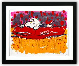 Tom Everhart- Hand Pulled Original Lithograph "Pig Out"