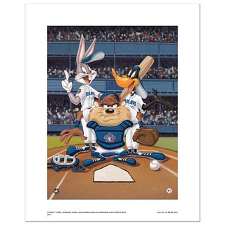 "At the Plate (Blue Jays)" Numbered Limited Edition Giclee from Warner Bros. with Certificate of Authenticity.
