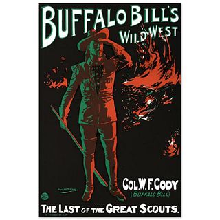RE Society, "Buffalo Bills Wild West" Hand Pulled Lithograph, Image Originally by Alick Penrose Ritchie. Includes Letter of Authenticity.