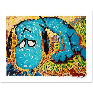"Hollywood Hound Dog" Limited Edition Hand Pulled Original Lithograph by Renowned Charles Schulz Protege, Tom Everhart. Numbered and Hand Signed by th