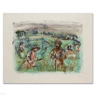 "Fields Near Chartres" Limited Edition Lithograph by Edna Hibel (1917-2014), Numbered and Hand Signed with Certificate of Authenticity.