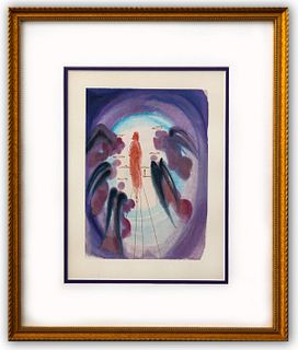 Salvador Dali- Original Color Woodcut on B.F.K. Rives Paper "Paradise 24"