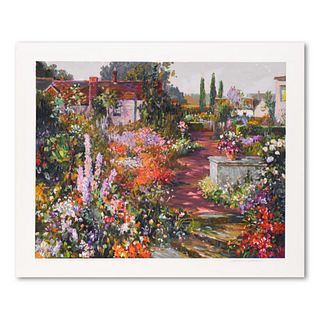 Henri Plisson (1933-2006), "British Garden" Limited Edition Serigraph, Numbered and Hand Signed with Letter of Authenticity.