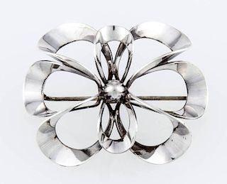N.E. From Silver Brooch Marked Sterling Denmark N.E. From