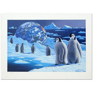 "Antarctica's Children" Limited Edition Serigraph by William Schimmel, Numbered and Hand Signed by the Artist. Comes with Certificate of Authenticity.