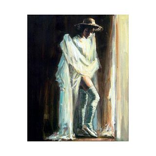 Fabian Perez, "Catalina By The Window" Hand Textured Limited Edition Giclee on Canvas. Hand Signed and Numbered AP 7/30