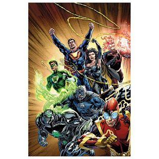 DC Comics, "Justice League #24" Numbered Limited Edition Giclee on Canvas by Ivan Reis with COA.