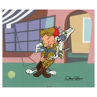Chuck Jones "Let Me Straighten Your Tie" Hand Signed, Hand Painted Limited Edition Sericel.