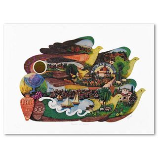 Amram Ebgi, "Doves of Peace" Limited Edition Lithograph, Numbered and Hand Signed with Letter of Authenticity.