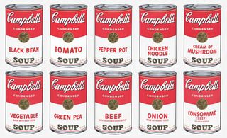 Andy Warhol- Silk Screen (Portfolio consisting of 10 different Soup Cans) "Campbell's Soup Can Series I"