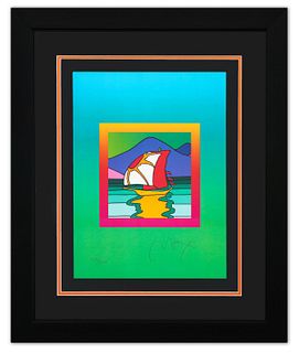 Peter Max- Original Lithograph "Sailboat East on Blends "