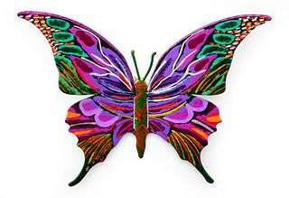 Patricia Govezensky- Original Painting on Cutout Steel "Butterfly CCC"