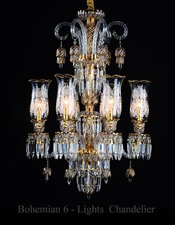 A Large Baccarat Style 6-Lights Crystal Chandelier 