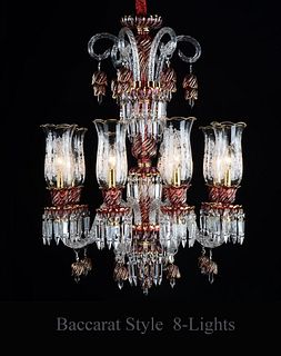 A Large Baccarat Style 8-Lights Crystal Chandelier 