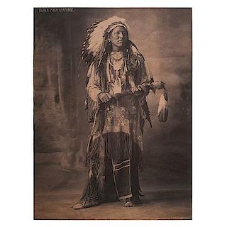 Large Platinum Photograph of Black Man, Arapahoe, by F.A. Rinehart 