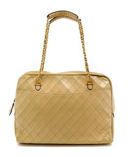 A Chanel Caramel Quilted Lambskin Oversize Shopping Tote,