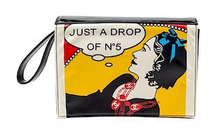 * A Chanel No5 Patent Handbag, 9" x 6.5" x 2".