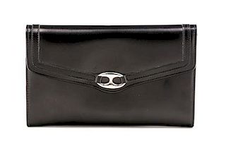 A Gucci Black Leather Wallet, 6.5" x 4" x .5".