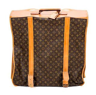 * A Louis Vuitton Monogram Canvas Garment Bag, 22.5" x 21" x 7"