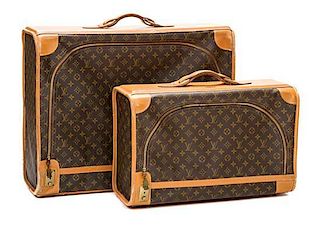 * A Pair of Louis Vuitton Monogram Canvas Softsided Suitcases, Larger: 25.25" x 19.5" x 9.5" Smaller: 20.5" x 13" x 8"