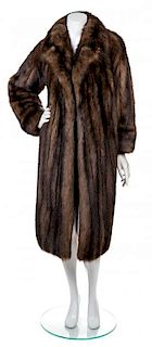 * A Dennis Basso Brown Beaver Coat, No Size.