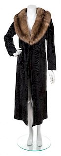 * A Sorbara Black Broadtail Coat, No Size.