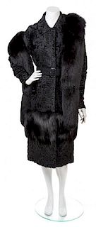 * A Prada Black Broadtail Coat, No Size.