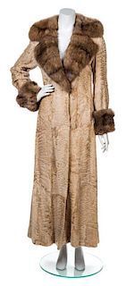 * A Dennis Basso Champagne Broadtail Coat, No Size.