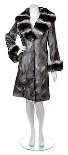 * A Sorbara Gray Quilted Calf's Hair Coat, No Size.