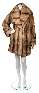 * An Unlabeled Brown Fox Fur Coat, No Size.