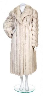 A Saga Fox Ivory Fur Coat, No Size.