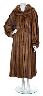 A Brown Mink Coat, No Size.